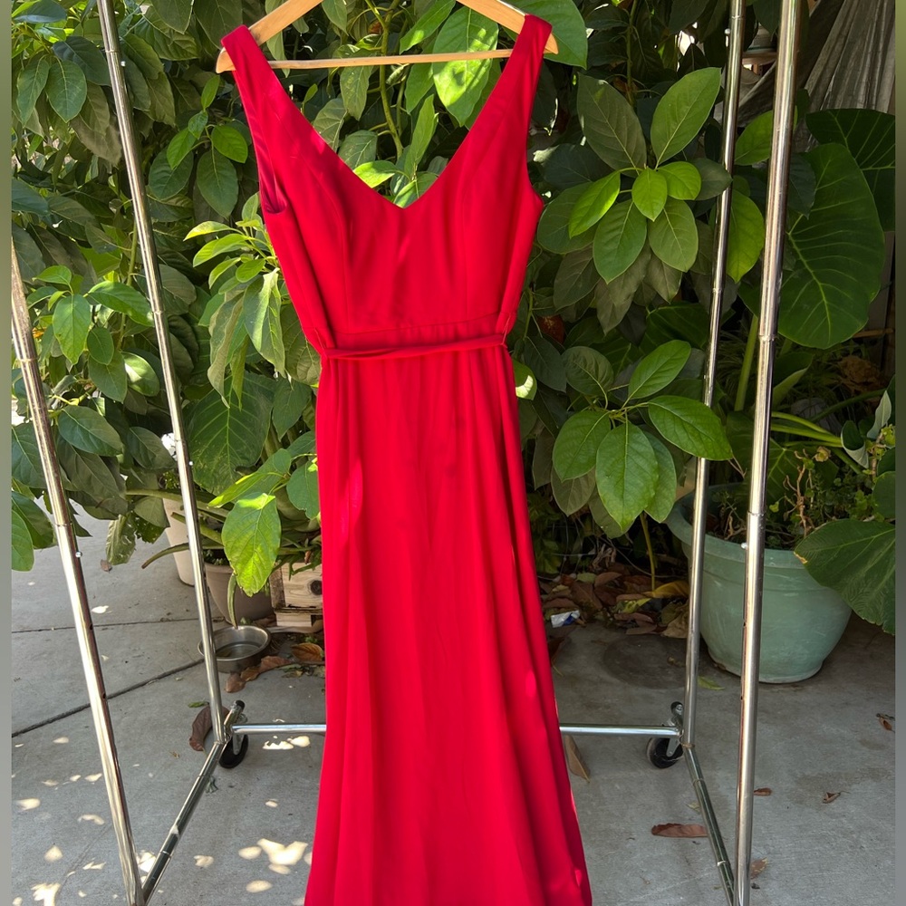 Bill Levkoff Vibrant Red bridesmaid Dress